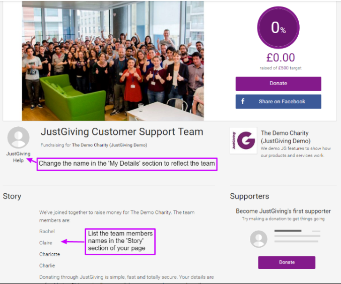 A Guide To Shared Fundraising Pages Justgiving Help